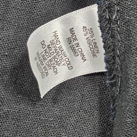 Jones New York Vest Womens 2X Linen Blend Black Lagenlook Tunic Button Front - Picture 6 of 9